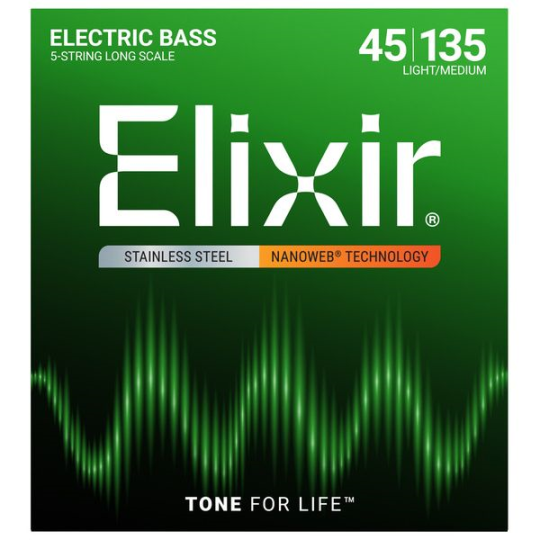 MUTA CORDE BASSO ELETTRICO ELIXIR NANOWEB 45 135 5 CORDE