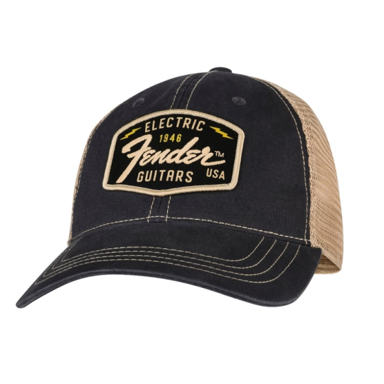 CAPPELLO FENDER LOGO PATCH HAT BLK/STONE