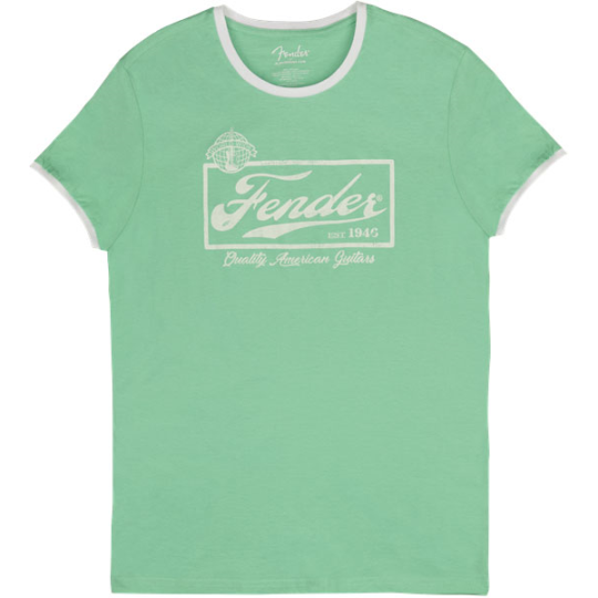 T-SHIRT FENDER BEER LABEL RINGER SIZE L