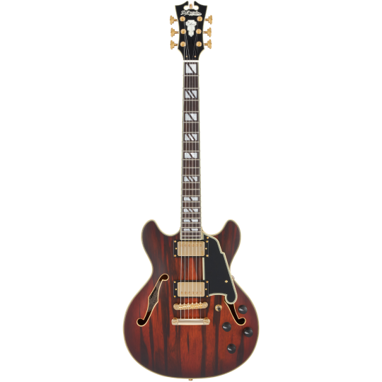  D'ANGELICO DELUXE MINI DC SATIN  BROWN BURST DADMINIDCSBBGS