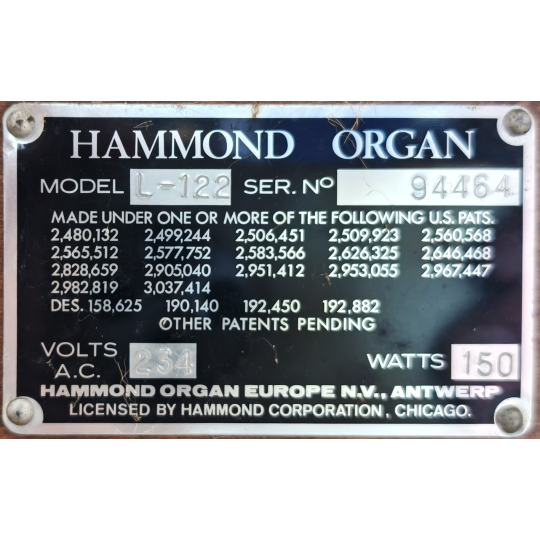 ORGANO HAMMOND L122
