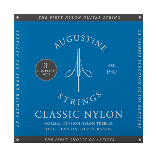 MUTE CORDE CHITARRA CLASSICA AUGUSTINE BLUE  BOX 3 PZ.