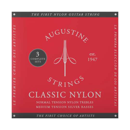 MUTE CORDE CHITARRA CLASSICA AUGUSTINE RED BOX 3 PZ.