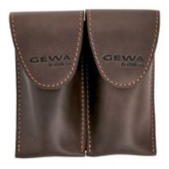 BORSA 2 BOCCHINI TROMBA IN PELLE MARRONE GEWA