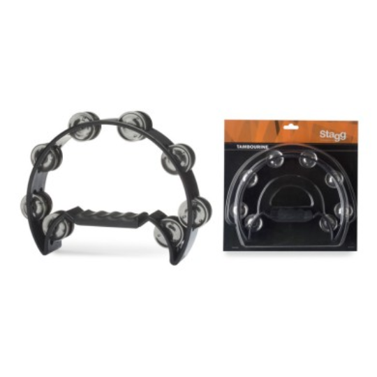 TAMBURELLO STAGG 1/2 LUNA 16 SONAGLI BLACK